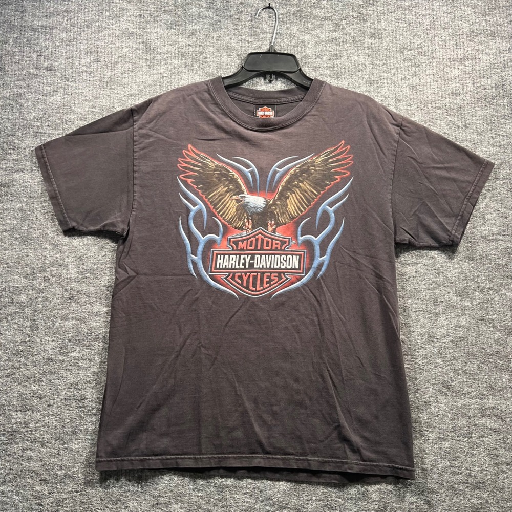 Harley-Davidson Beartooth Montana Eagle Grizzly Bear Graphic T-Shirt Large Black